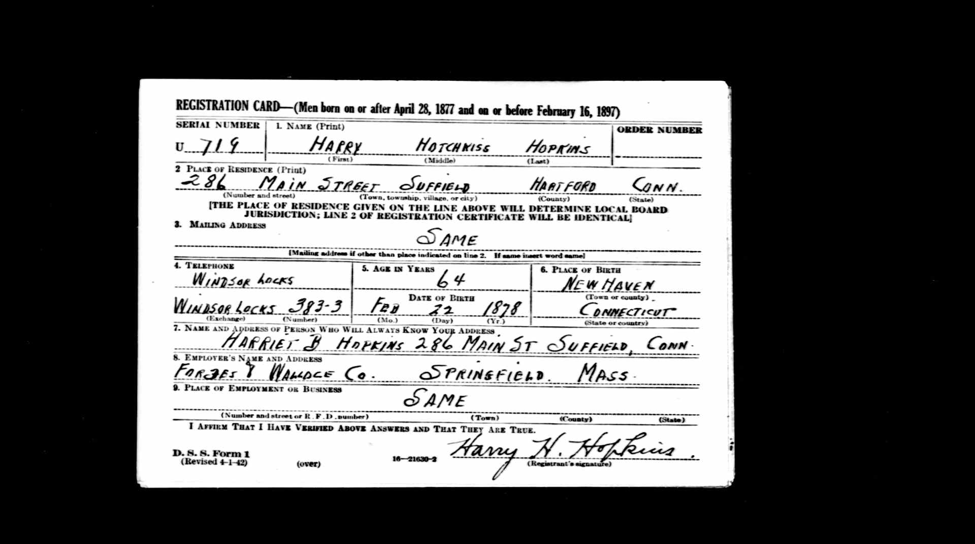  - US World War II Draft Registration Cards 1942-7a